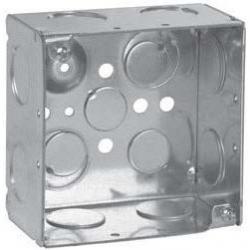 4 SQ OUTLET BOX 2 1/8 DP 3/4 KO WELDED
