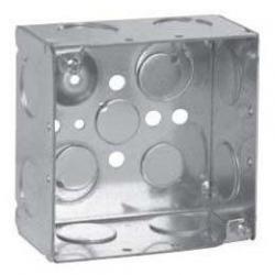 4 SQ OUTLET BOX 2 1/8 DP 1 KO WELDED