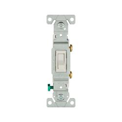 Switch Toggle SP 15A 120V Grd WH