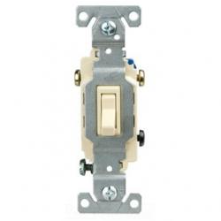 Switch Toggle 3-Way LT 15A 120V Grd WH