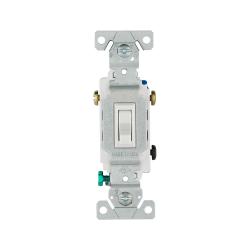 Switch Toggle 3-Way 15A 120V Grd WH