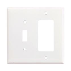 Wallplate 2G Toggle/Deco Poly Mid WH