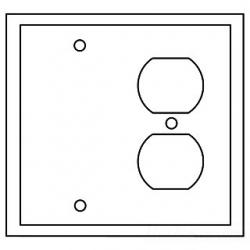 Wallplate 2G Duplex/Blank Poly Mid WH