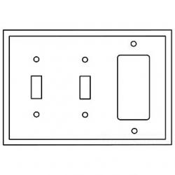 Wallplate 3G 2Toggle/Deco Poly Mid BR