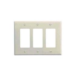 WALLPLATE 3G DECORATOR POLY MID WH