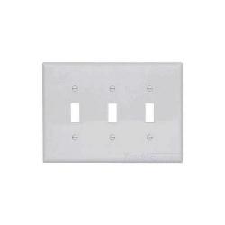 Wallplate 3G Toggle Poly Mid WH