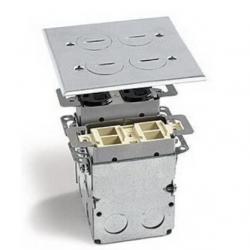 QUAD BOX W/ DUPLEX &amp 4-PORT COM DEVICE BRASS