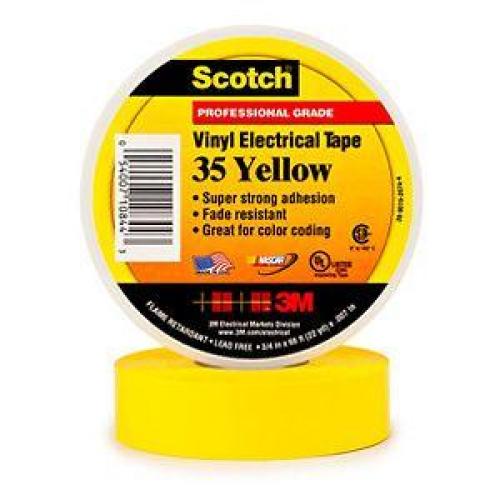 VINYL COLOR CODING TAPE  YELLOW  3/4IN X 66FT