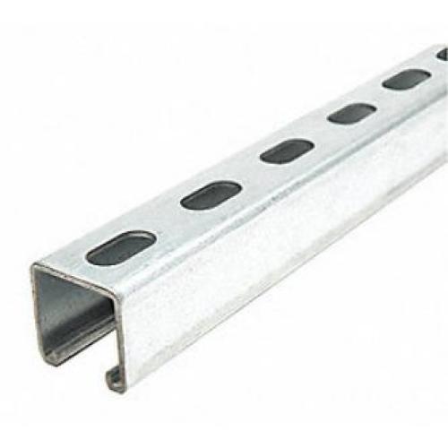 (C22) CHANNEL, 1 5/8-IN. X 1 5/8-IN., SLOTTED HOLES, 12 GA., 120-IN. (10 FT), GALVANI