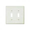 Wallplate 2G Toggle Poly Mid WH