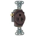 20A 125V STRAIT BLD SPEC GRD B/S WIRE SINGLE RECEPTACLE BROWN